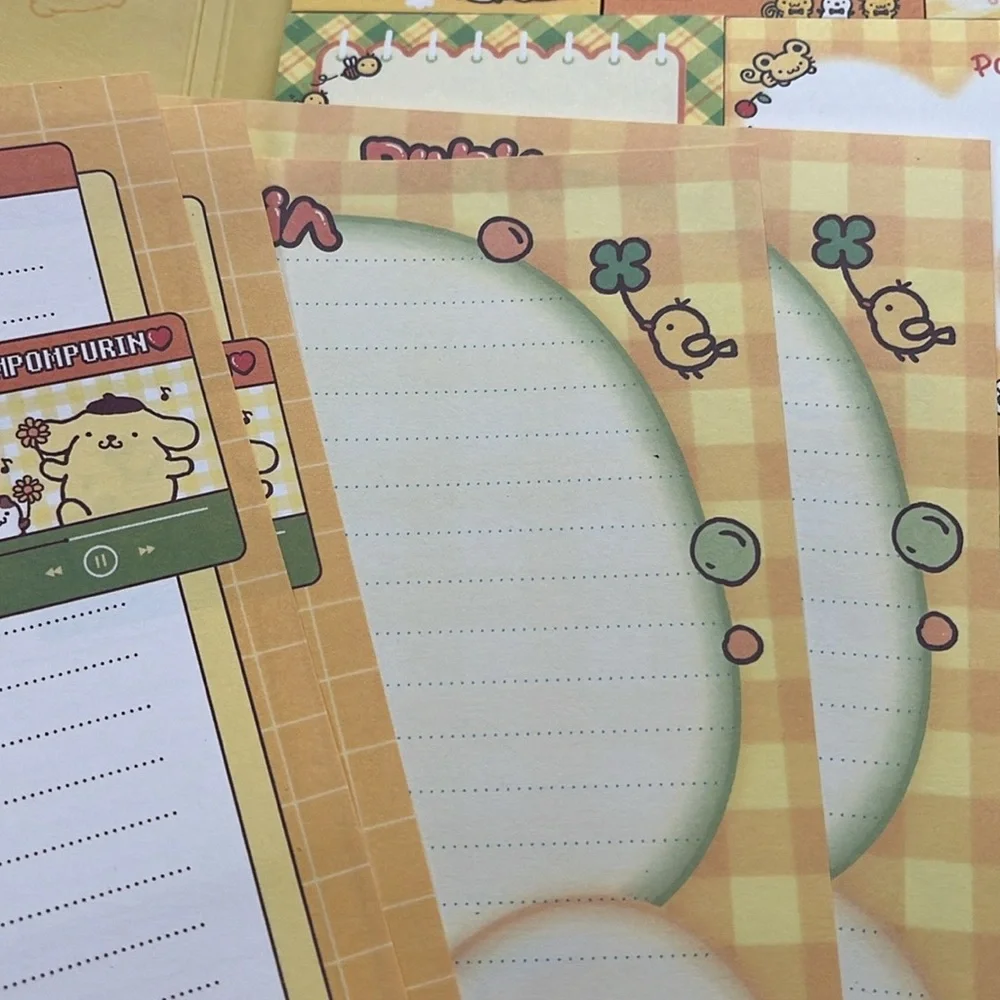 Pompompurin Memo Book-Style Set of Sticky Notes and Stationary Pages